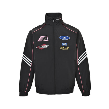 Adidas originals MOTO three-bar embroidered jacket