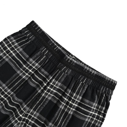 Chrome Hearts all-over plaid cross leather label trousers