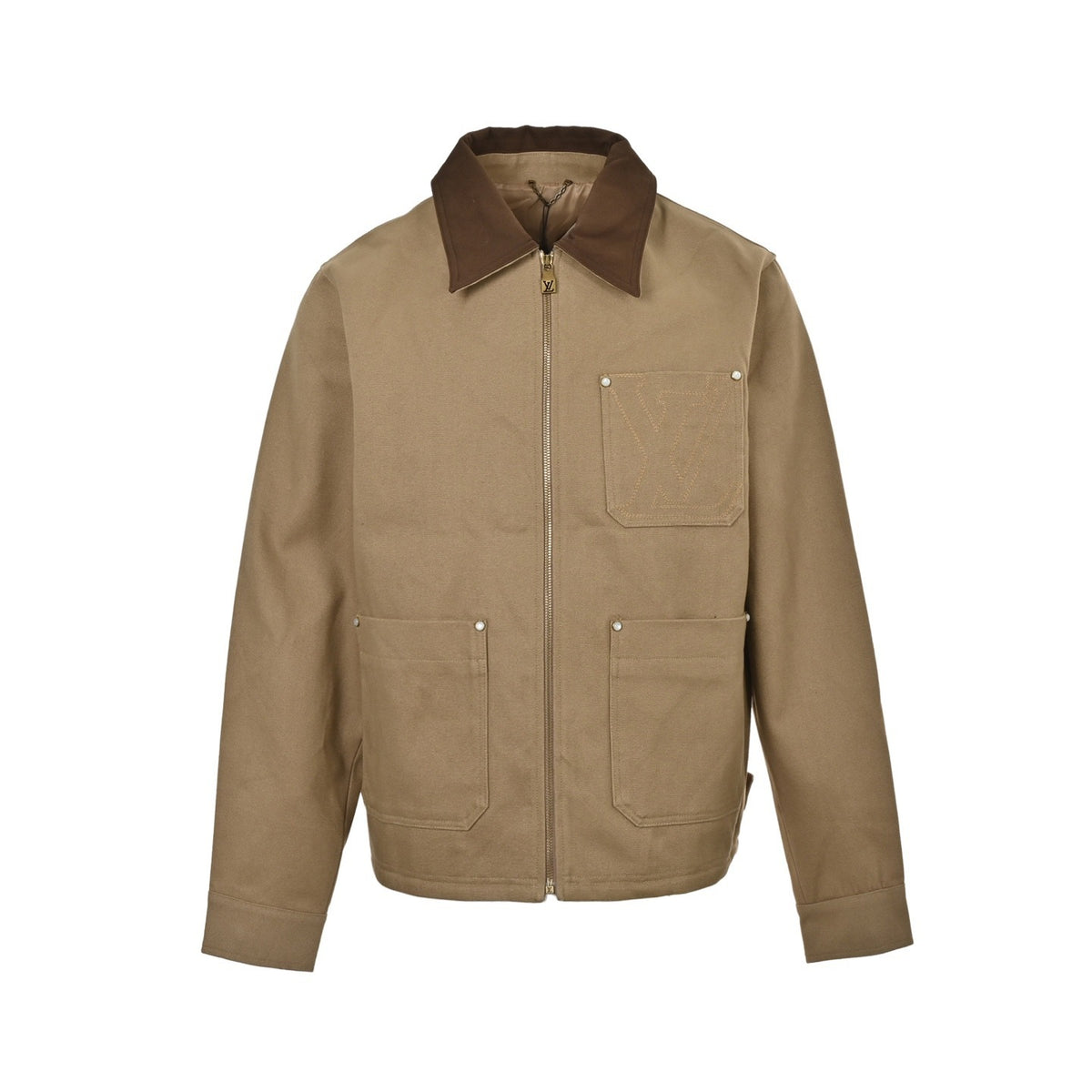 Louis Vuitton Khaki Pocket Cotton Canvas Work Belt Jacket