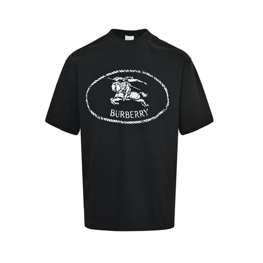 Burberry War Horse Knight Distressed Printed Short Sleeves