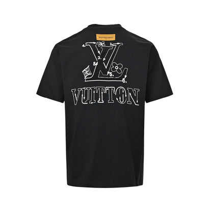 Louis Vuitton 26ss colorful sequined logo embroidered short sleeves