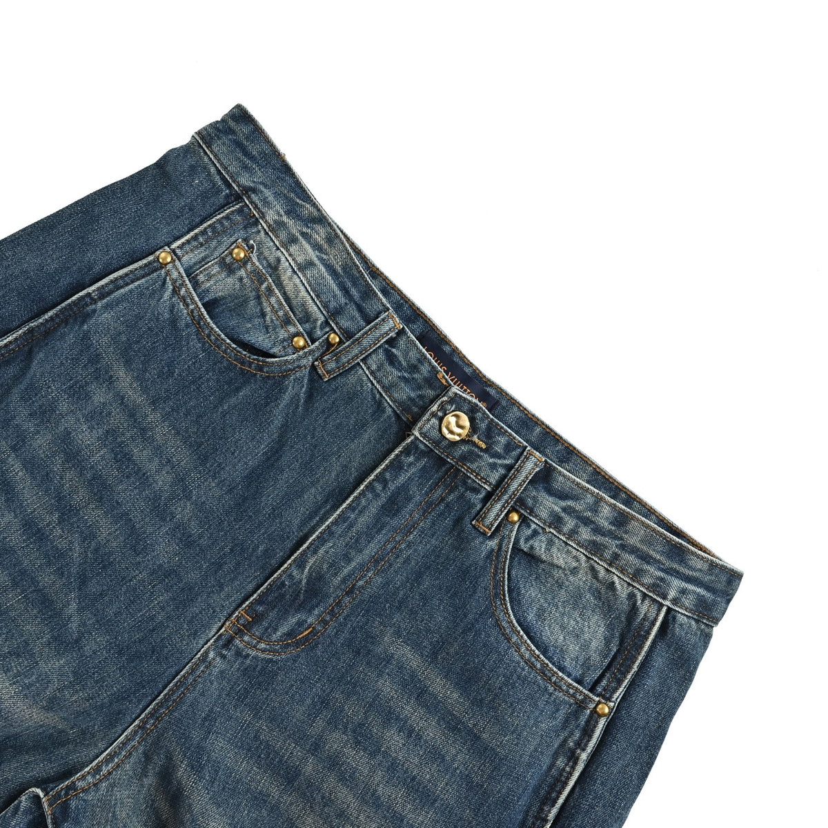 Louis Vuitton 25Fw wavy line washed jeans