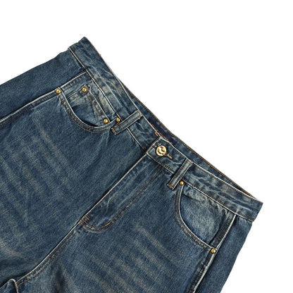 Louis Vuitton 25Fw wavy line washed jeans