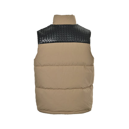 BOTTEGA VENETA BV sheepskin woven shoulder splicing down vest