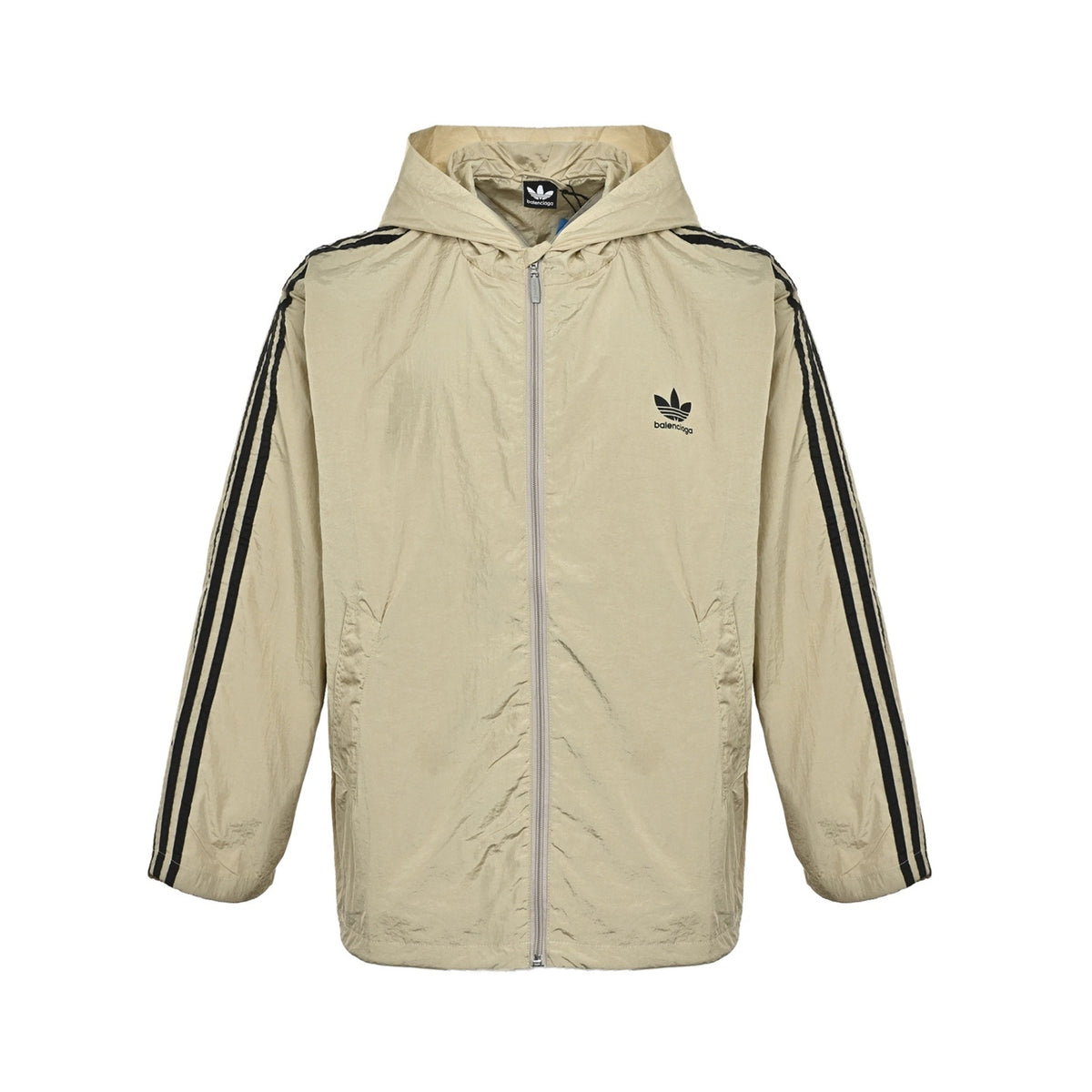 Balenciaga & Adidas joint series three-bar hooded trench coat