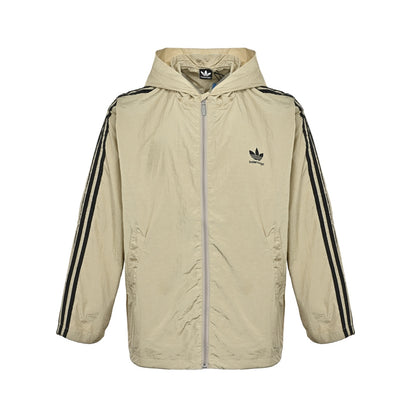 Balenciaga & Adidas joint series three-bar hooded trench coat