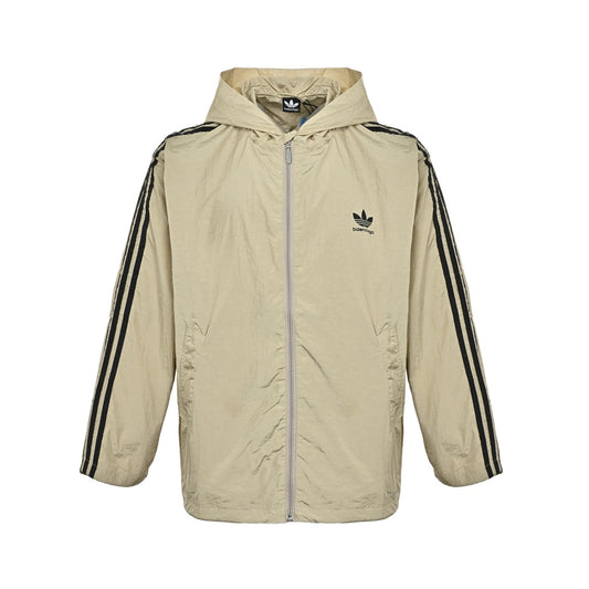 Balenciaga & Adidas joint series three-bar hooded trench coat