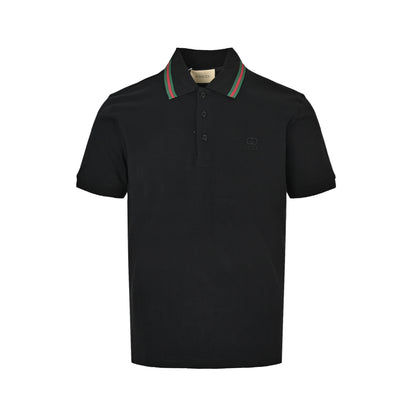 Gucci Double G letter silicone Polo short sleeves