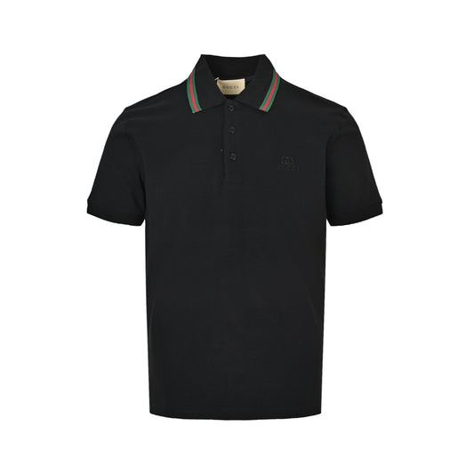 Gucci Double G letter silicone Polo short sleeves