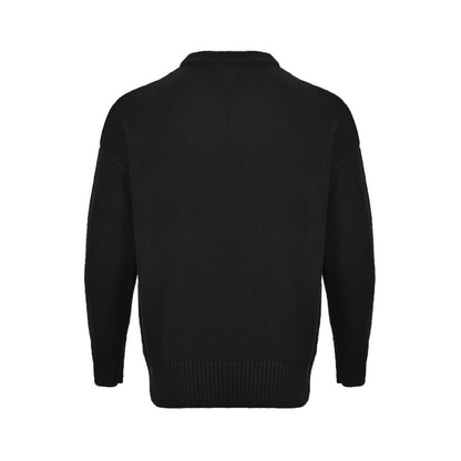 Ami 21Fw embroidered heart micro logo crew neck sweater