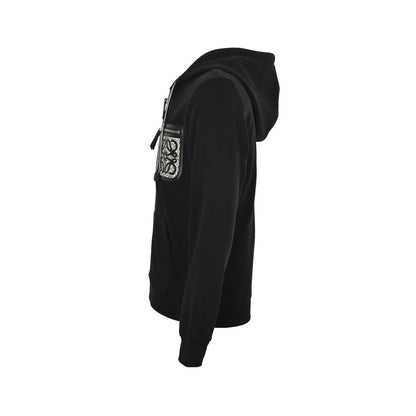 Loewe/Luo Yiwei 25Fw fake pocket laminated logo zipper hooded jacket