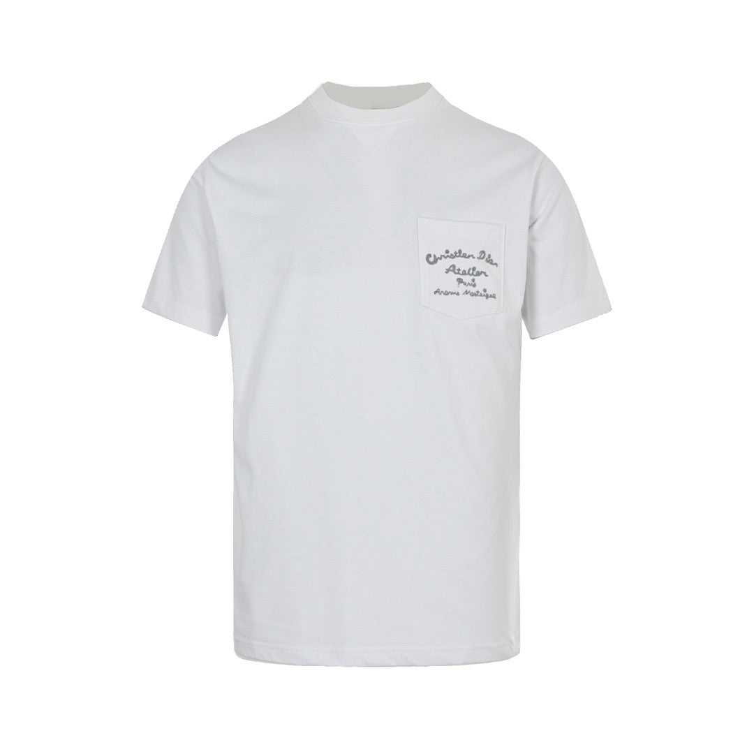 Dior 23ss pocket signature embroidered short sleeves