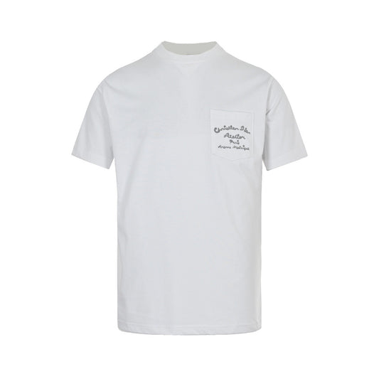 Dior 23ss pocket signature embroidered short sleeves