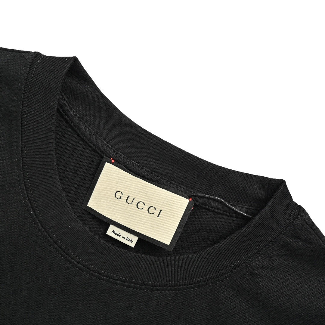 Gucci old flower patch bear embroidered short sleeves