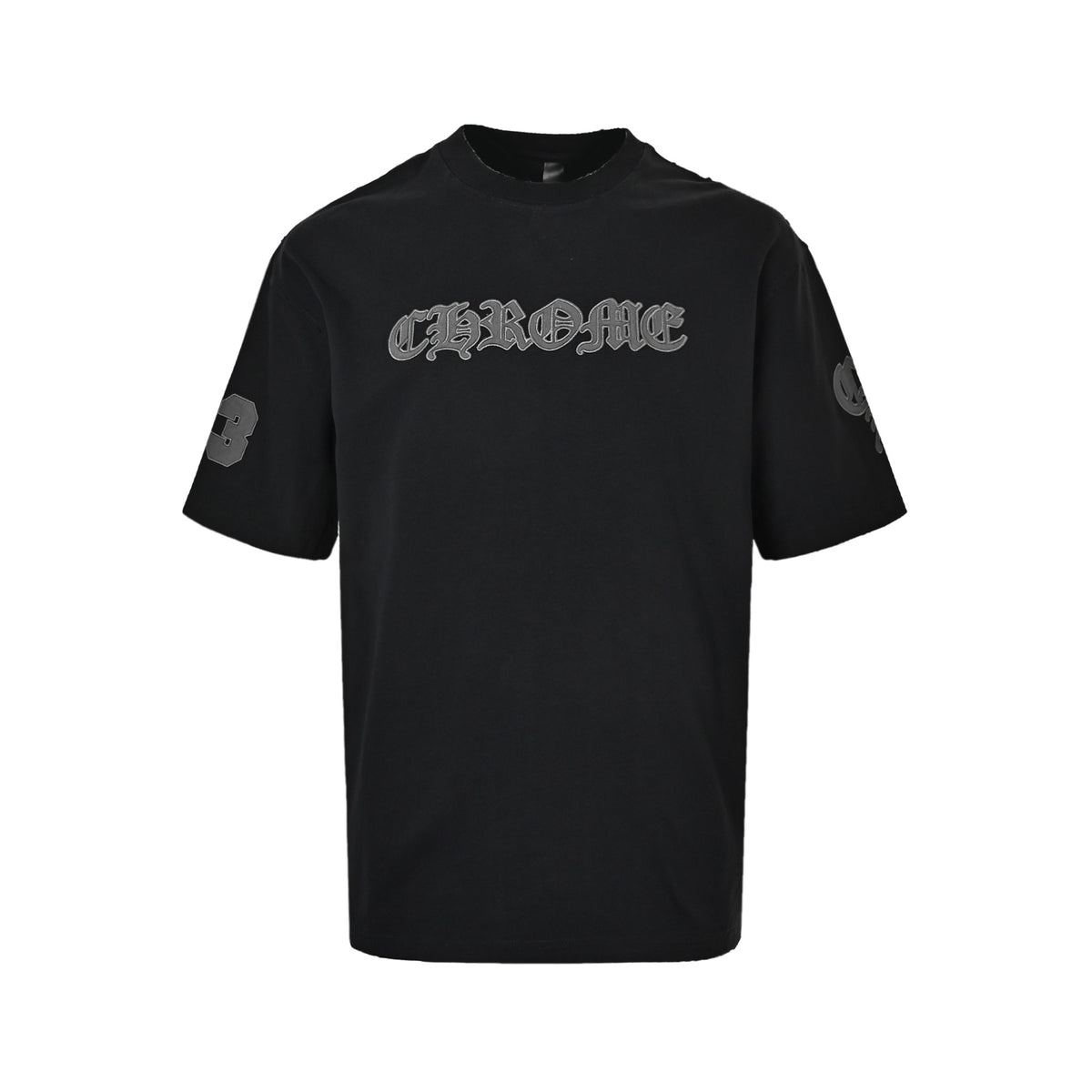 Chrome Hearts/Chrome Heart Sanskrit patch embroidered short sleeves