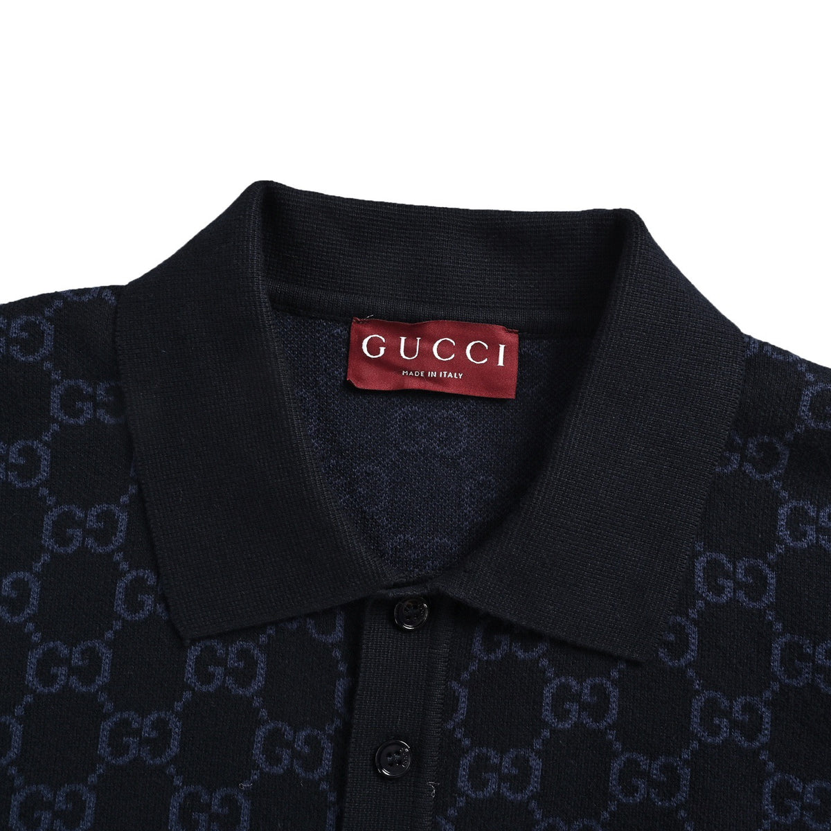Gucci 26ss allover old flower jacquard knitted Polo short sleeves