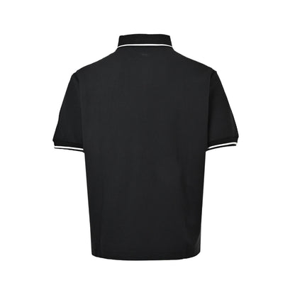 Prada 25ss black striped Polo short sleeves