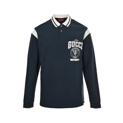Gucci 25Fw letter logo logo lapel Polo long sleeves