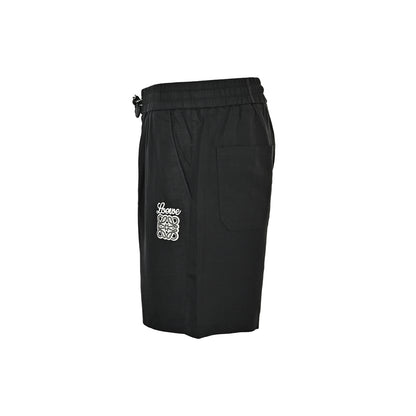 Loewe/Luoyiwei 26ss foam printed logo cotton and linen shorts