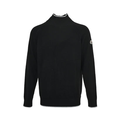 Moncler/Mask logo turtleneck long-sleeved sweater