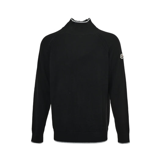 Moncler/Mask logo turtleneck long-sleeved sweater