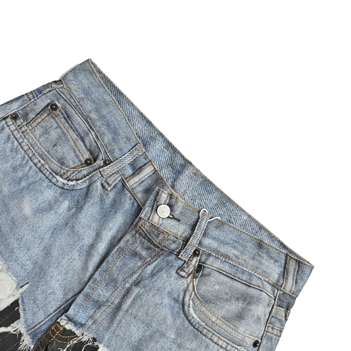 Acne Studios trompe l'oeil striped panel print jeans
