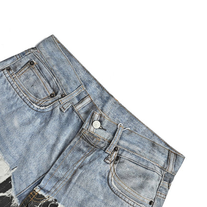 Acne Studios trompe l'oeil striped panel print jeans