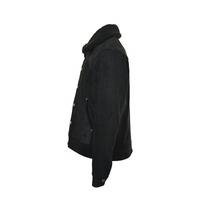 Louis Vuitton embossed embossed fur collar suede jacket