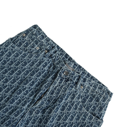 Dior all-over printed denim shorts