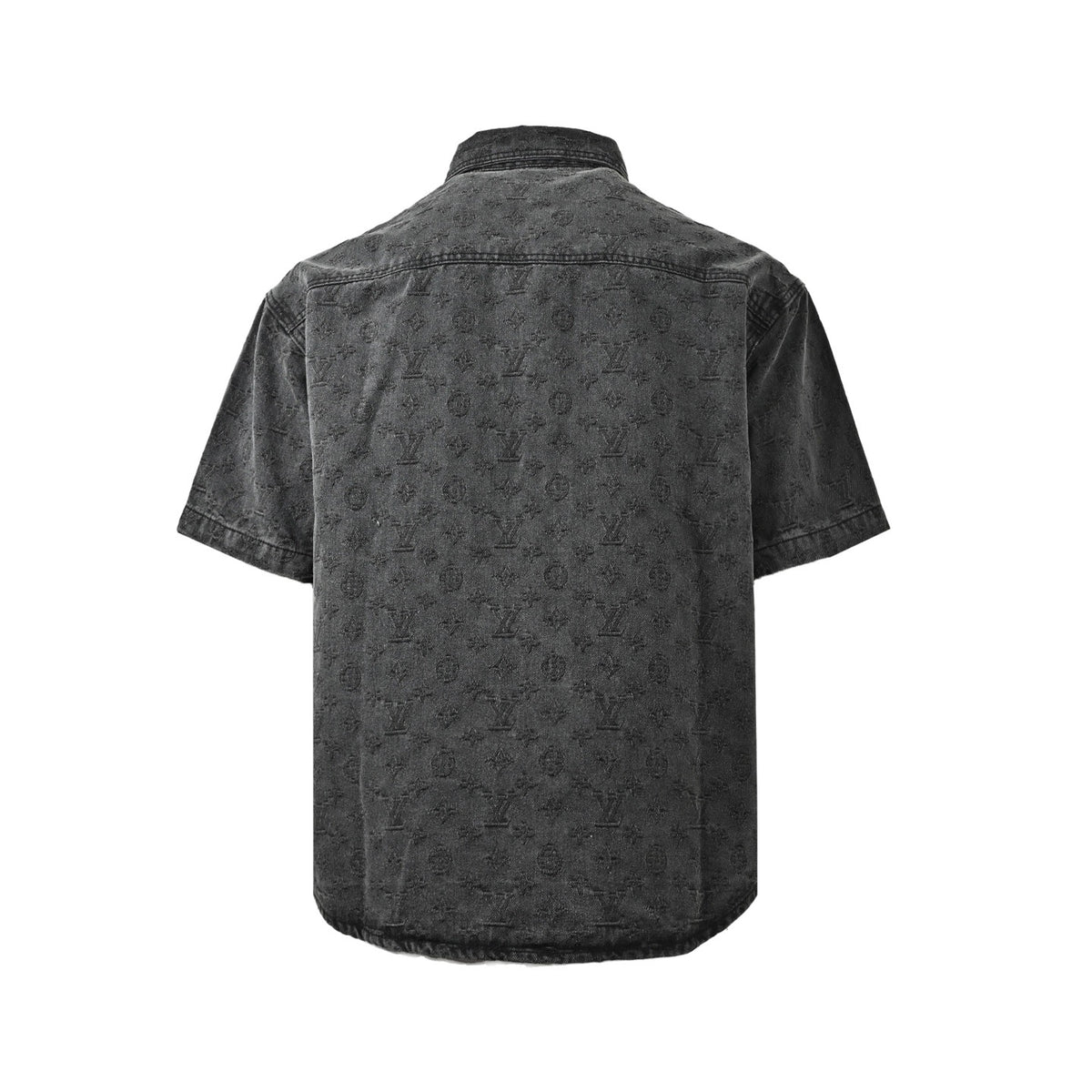 Louis Vuitton 26ss dark pattern presbyopia suit denim short-sleeved shirt