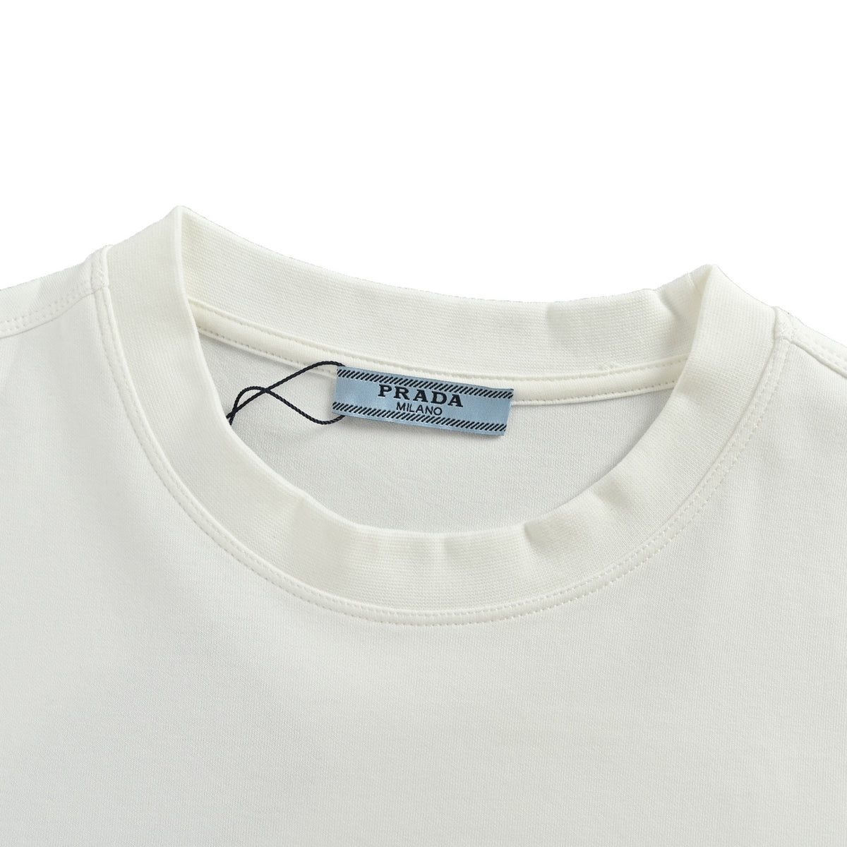 Prada triangle logo back dark pattern embroidery long-sleeved T-shirt