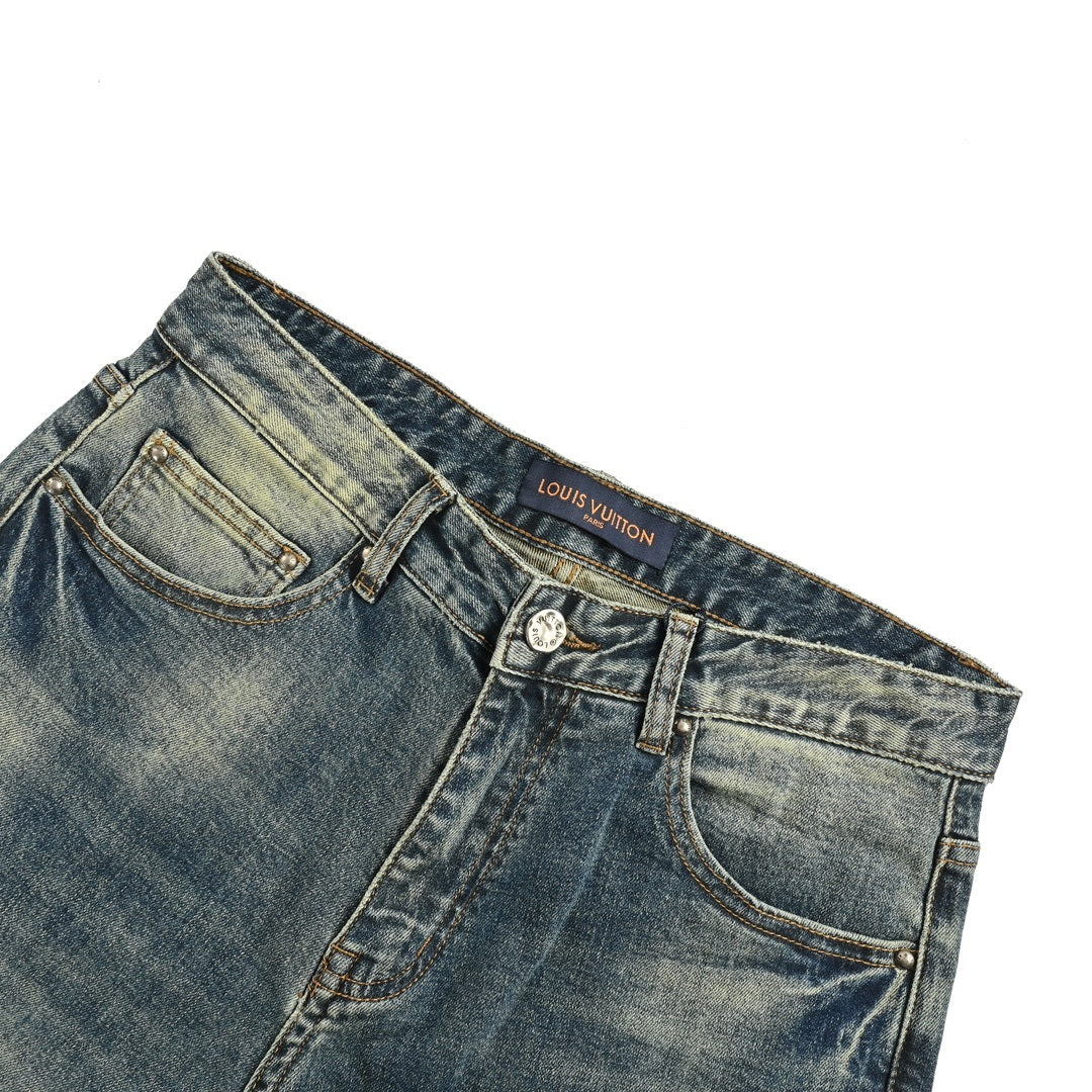 Louis Vuitton 24Fw pumpkin embroidered jeans