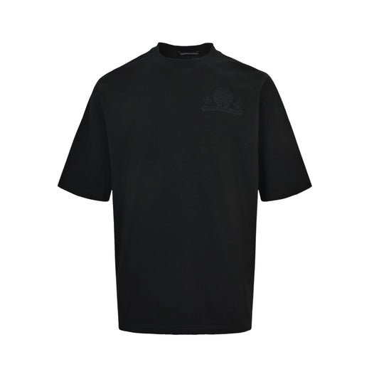 Chrome Hearts/Chrome Heart horizontal Sanskrit scroll embroidered short sleeves
