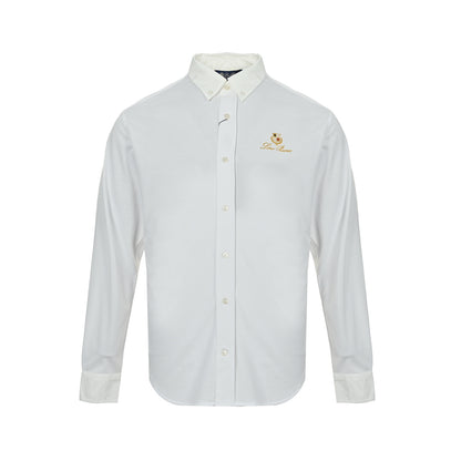 LORO PIANA LP logo embroidered long-sleeved shirt