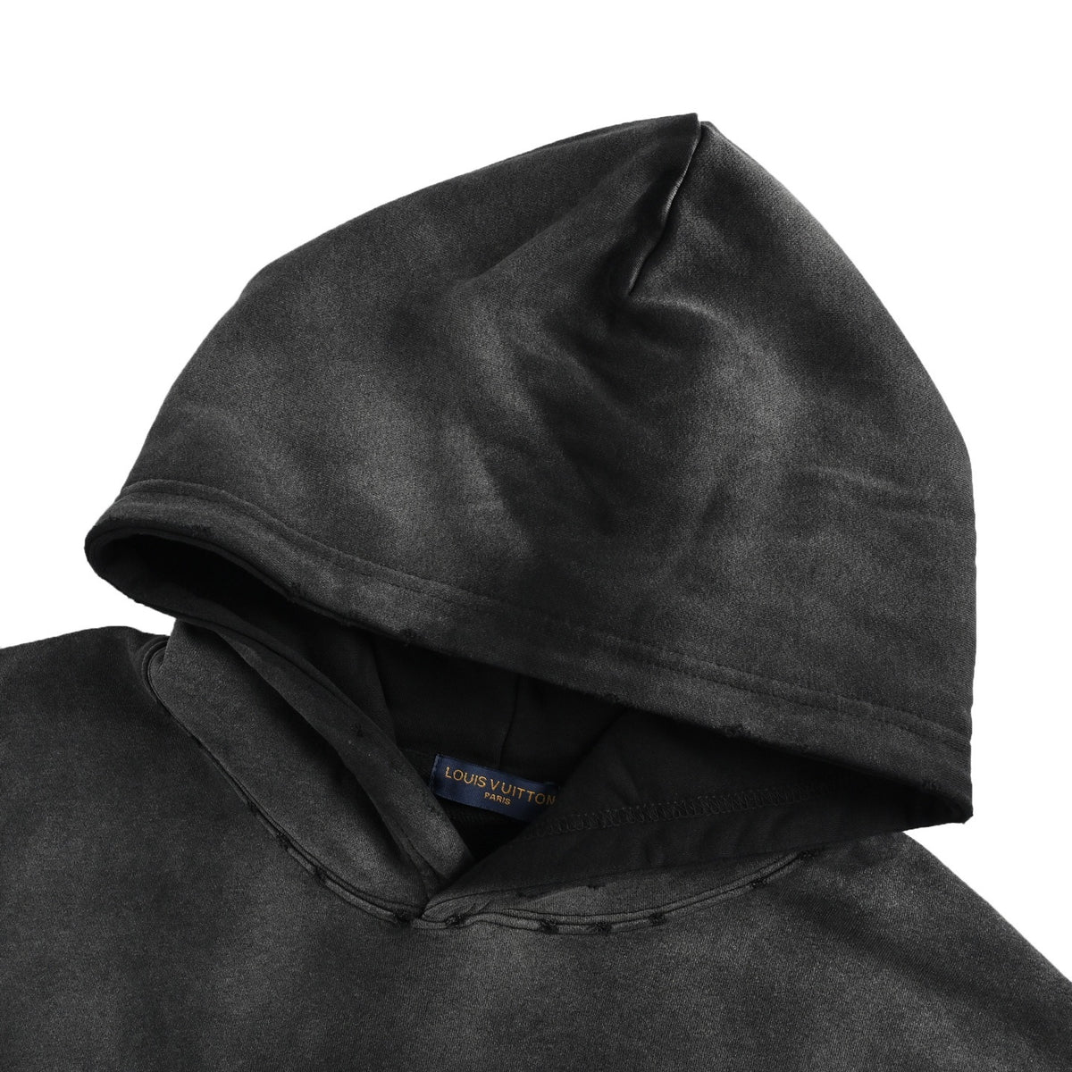 Louis Vuitton cloud logo cut patch embroidery washed hooded sweatshirt