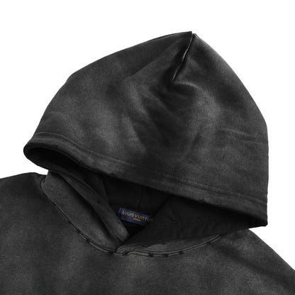 Louis Vuitton cloud logo cut patch embroidery washed hooded sweatshirt