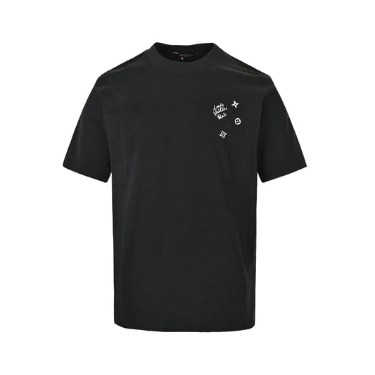 Louis Vuitton patch letter logo embroidered short sleeves