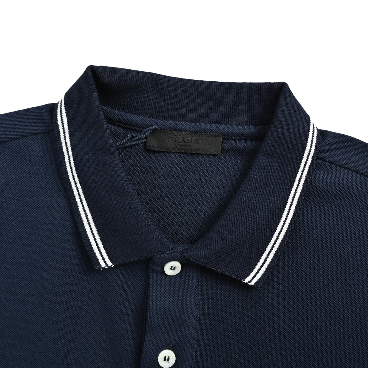 Prada embroidered compilation hem drawstring Polo short sleeves