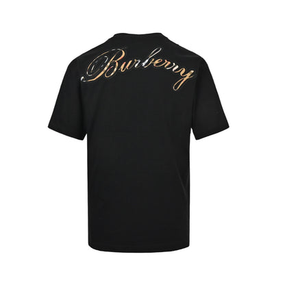 Burberry signature plaid letter embroidered short sleeves on the back