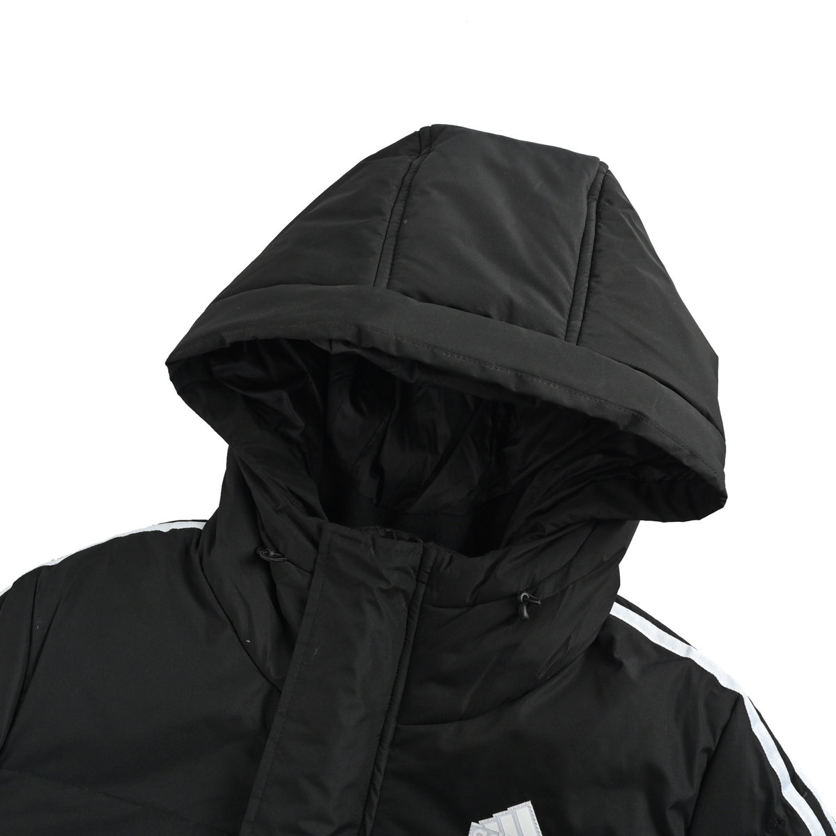 Adidas three-stripe long off-shoulder down jacket