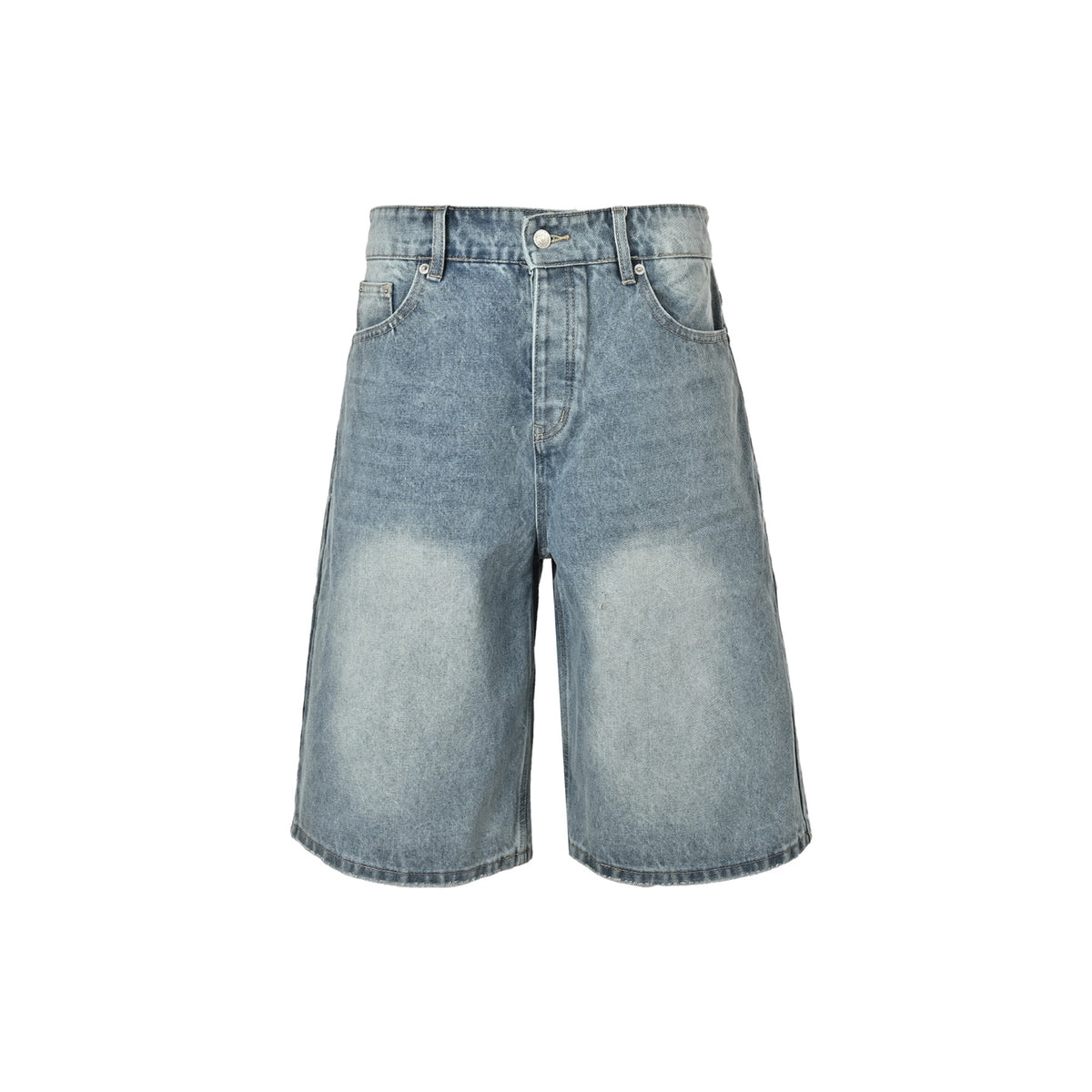 Balenciaga 26ss solid color ripped denim shorts