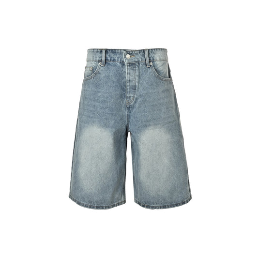 Balenciaga 26ss solid color ripped denim shorts