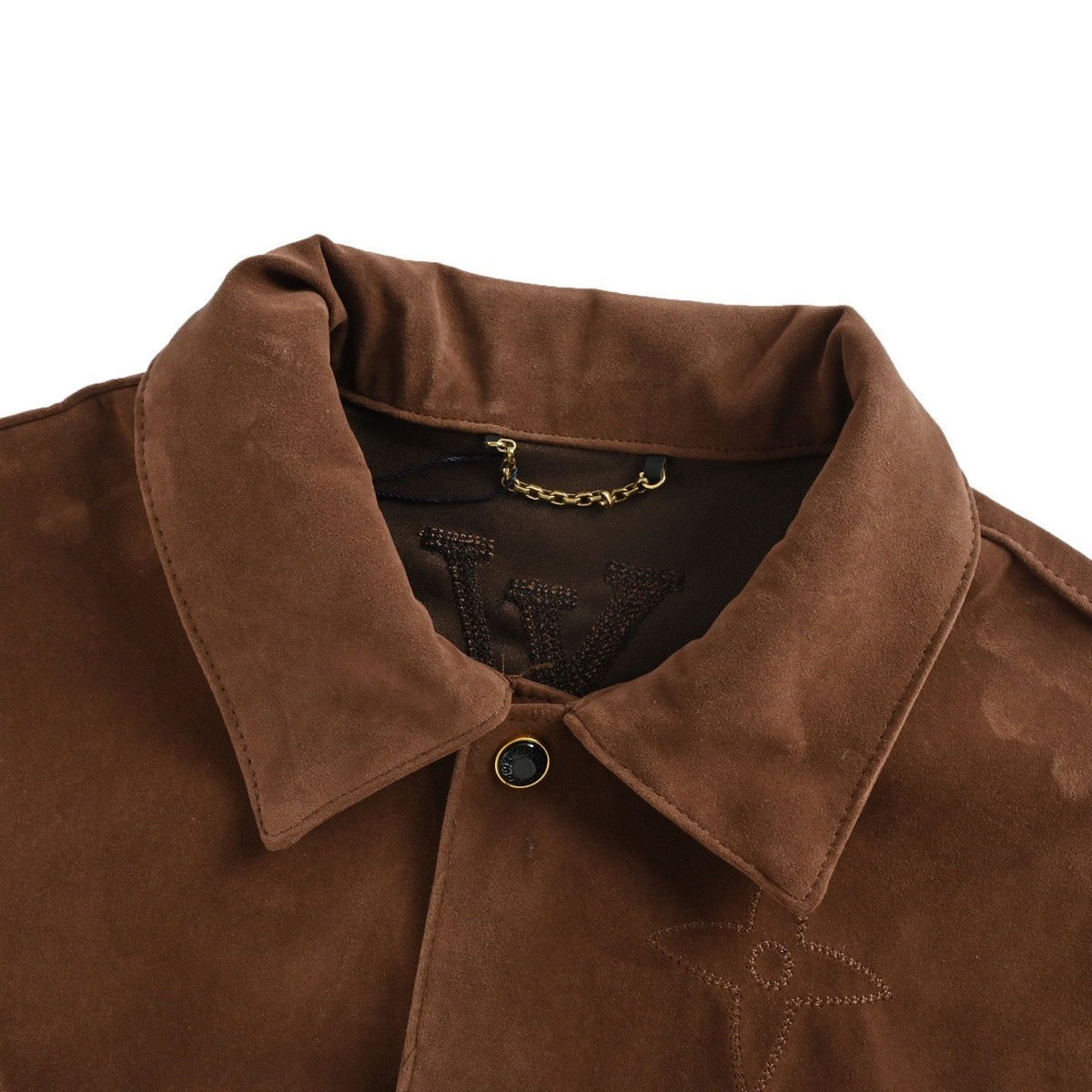 Louis Vuitton large floral embroidered suede jacket