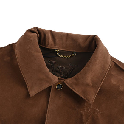 Louis Vuitton large floral embroidered suede jacket