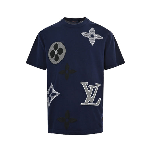 Louis Vuitton 26ss old flower jacquard knitted short sleeves