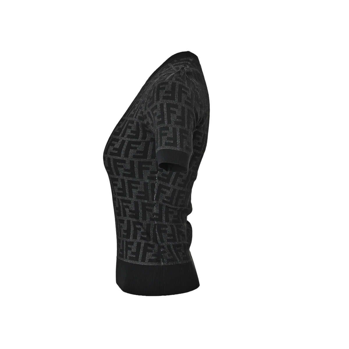 Fendi 26ss women's FF jacquard knitted short sleeves