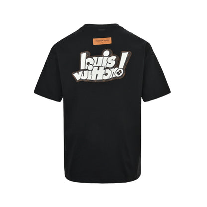 Louis Vuitton front and rear leather letter short sleeves
