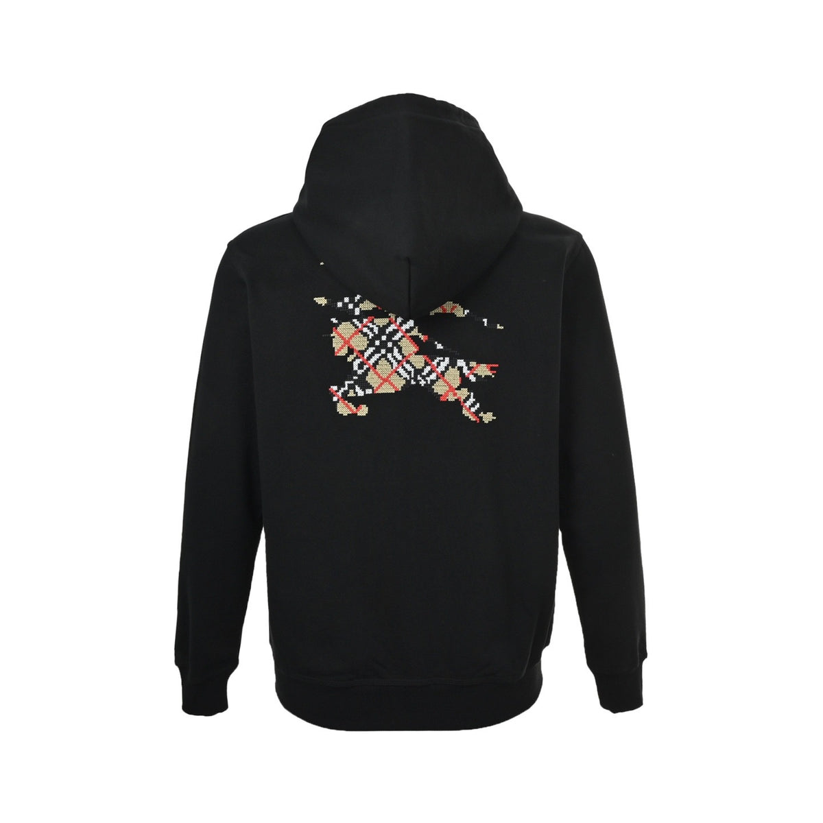 Burberry 25Fw back cross-stitch war horse embroidery zipper hooded sweatshirt jacket
