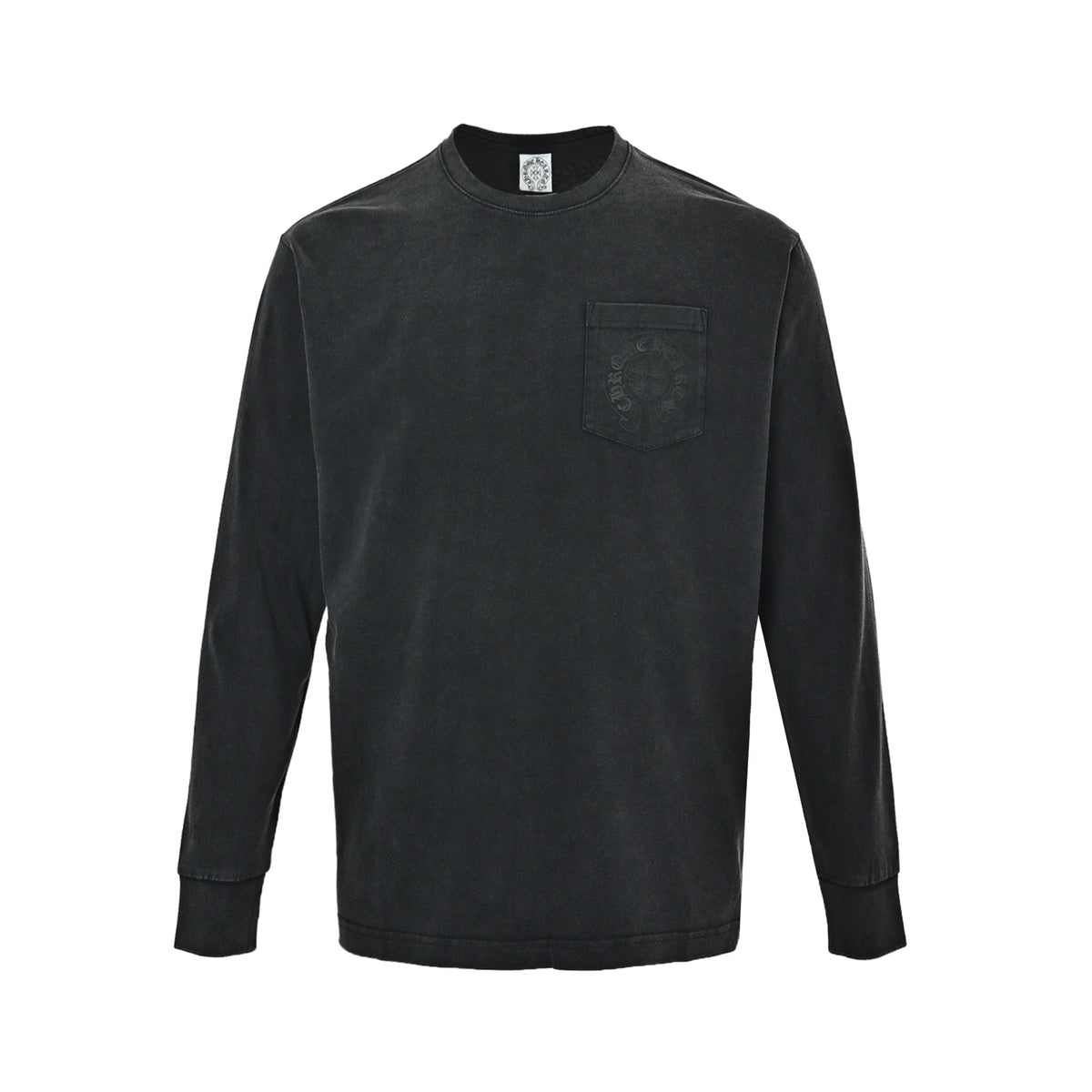 Chrome Hearts/Chrome Heart Shadow Cross Pattern Print Washed Long Sleeves