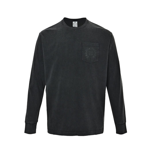 Chrome Hearts/Chrome Heart Shadow Cross Pattern Print Washed Long Sleeves